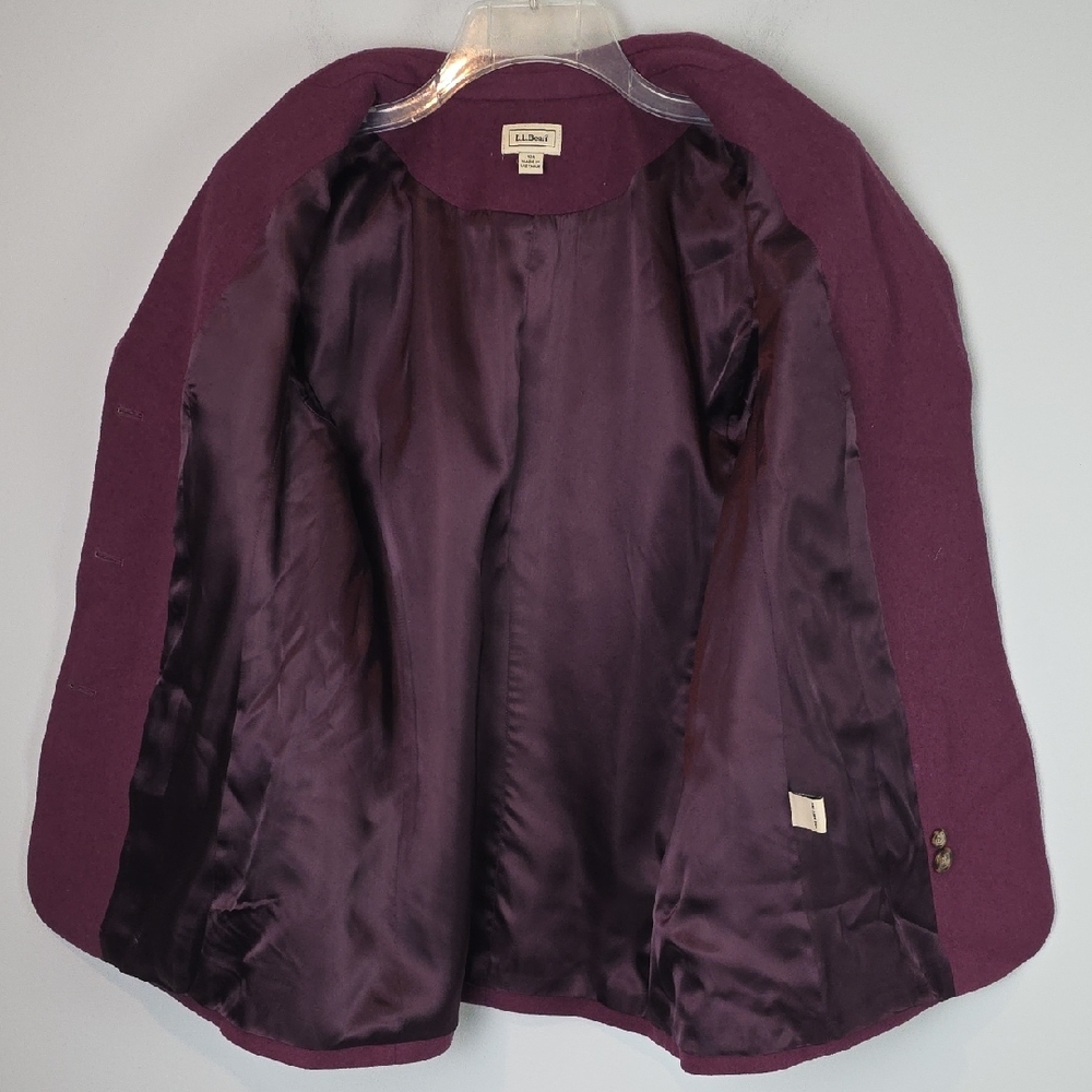 LL Bean Wool Cashmere Plum Blazer womens size 10 - Picture 2 of 5